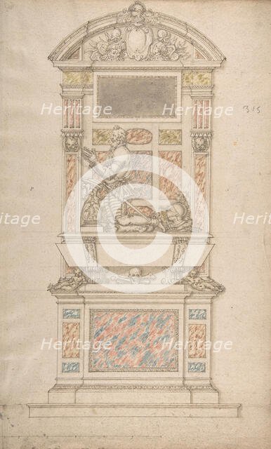 Design for a Man's Tomb, 16th century. Creator: Anon.
