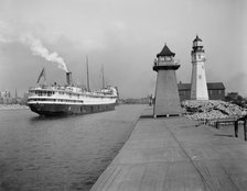 Harbor entrance and lights, Buffalo, N.Y., c.between 1910 and 1920. Creator: Unknown.