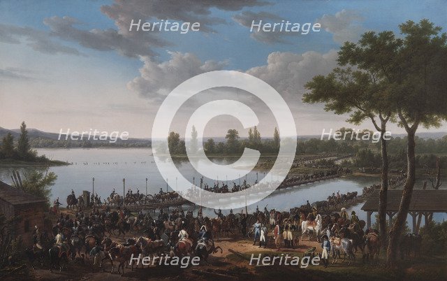'The Passage of the Danube by Napoleon before the Battle of Wagram', 1809 (1810). Artist: Jacques Francois Joseph Swebach.