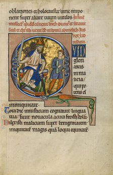 Initial Q: David Before Saul; Psalter, after 1205. Creator: Master of Ingeborg Psalter.