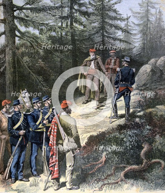 The Corsican Bandit, Jacques Bellacoscia, Surrendering to the Police, 1892. Artist: Henri Meyer