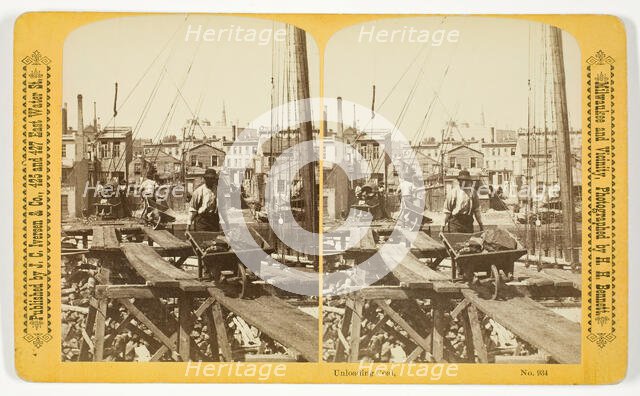 Unloading Coal, 1880/89. Creator: Henry Hamilton Bennett.