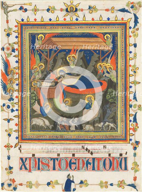 The Nativity with the Annunciation to the Shepherds, c. 1340. Creator: Master of the Dominican Effigies.