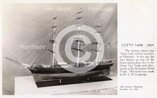 Cutty Sark, 1930s. Creator: Unknown.