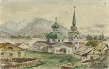 Rear View of Greek Church, Sitka, 1888. Creator: Theodore J. Richardson.