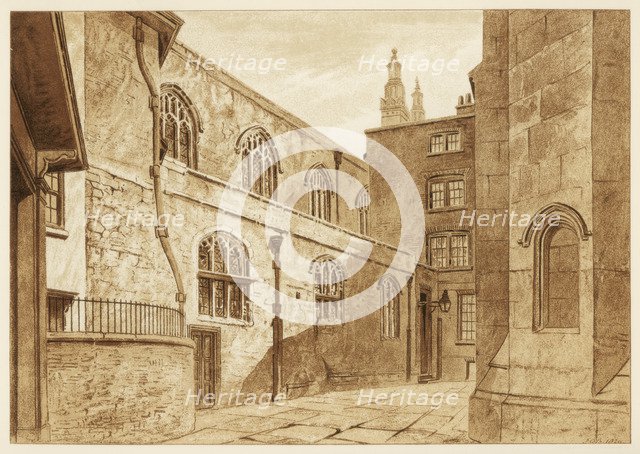 North side of Guildhall Chapel, City of London, 1886. Artist: Unknown