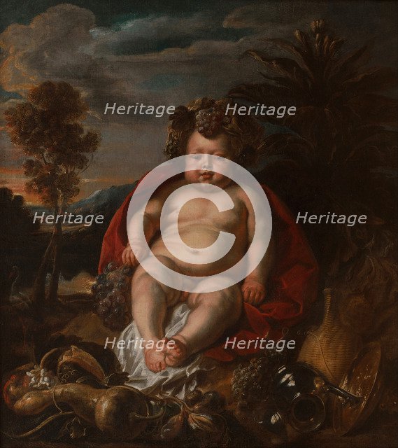 Bacchus as a child. Artist: Jordaens, Jacob (1593-1678)