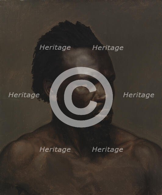 Bust portrait of a black man, 1835-1853. Creator: Nils Jakob Blommer.