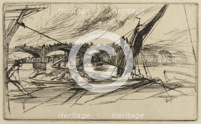 Vauxhall Bridge, 1861. Creator: James Abbott McNeill Whistler.