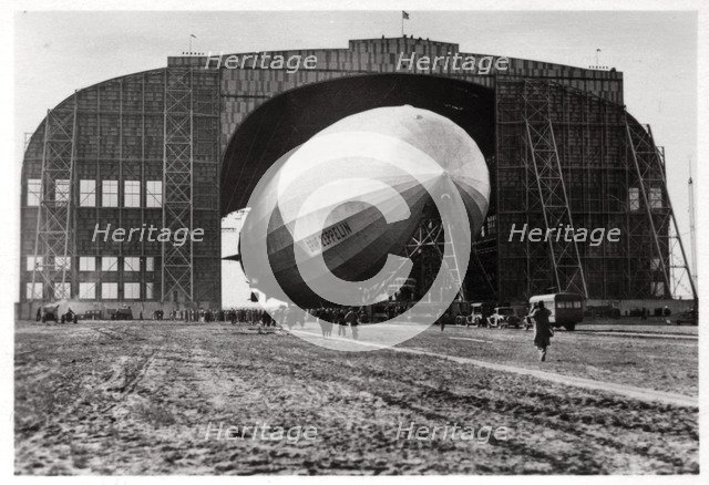 'Graf Zeppelin' attached to the mobile anchor mast, Lakehurst, New Jersey, USA, 1930, (1933). Artist: Unknown