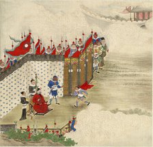 Chinese prince receiving courier, ca 1820. Artist: Chinese Master  