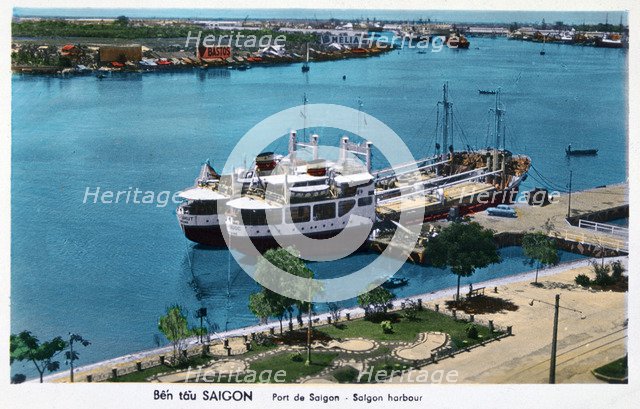 Saigon harbour, French Indochina (Vietnam), 20th century. Artist: Unknown