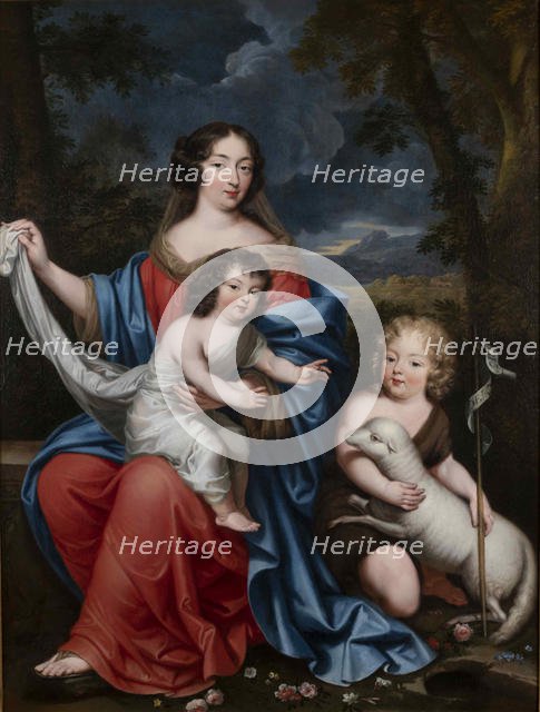 Portrait of Madame de Maintenon (1635-1719), with the Natural Children of Louis XIV, 17th century. Creator: Mignard, Pierre (1612-1695).