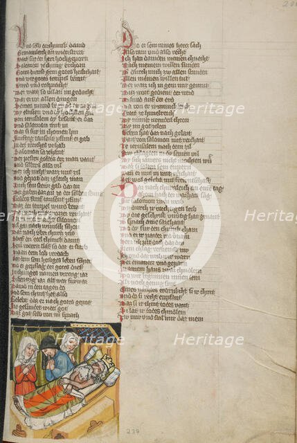 David's Death; Weltchronik, about 1400-1410. Creator: Unknown.