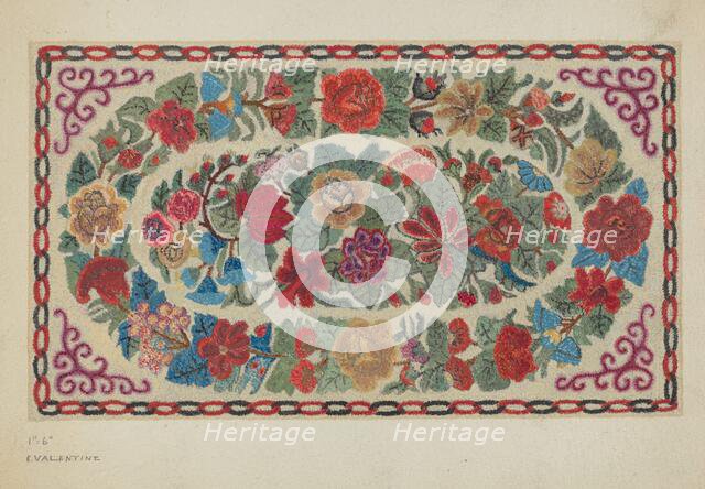 Hooked Rug, c. 1936. Creator: Elizabeth Valentine.