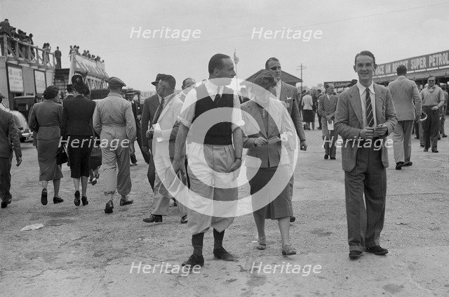 British racing driver Charles Mortimer at Brooklands, Surrey, 1939. Artist: Bill Brunell.