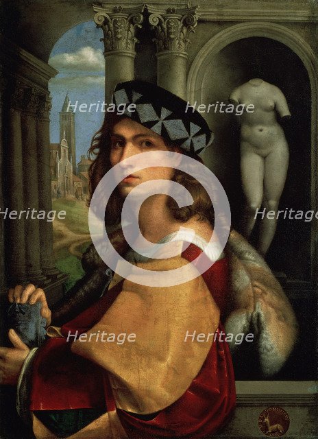 'Portrait of a Man', (Self-Portrait), 1512. Artist: Domenico Capriolo