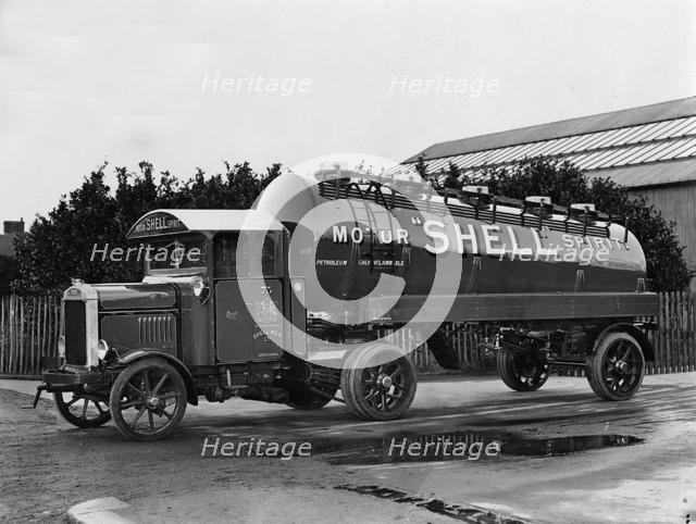 1928 Scammell petrol tanker for Shell. Creator: Unknown.
