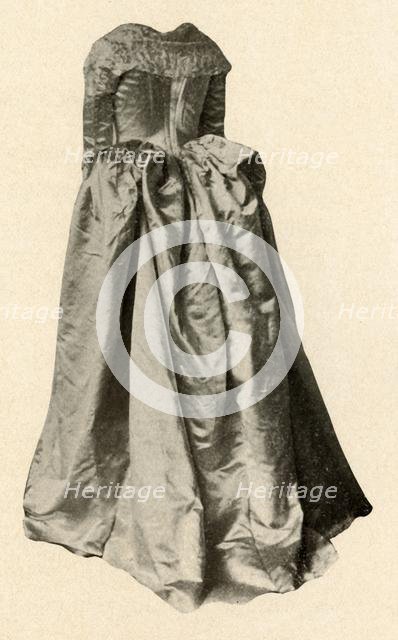 'White satin wedding gown worn by Mrs. St. Clair in Philadelphia', 1760, (1937). Creator: Unknown.
