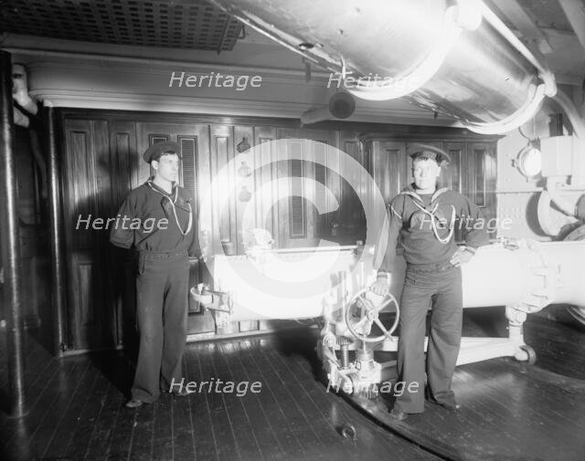U.S.S. Maine, torpedo tube, (1896?). Creator: Unknown.