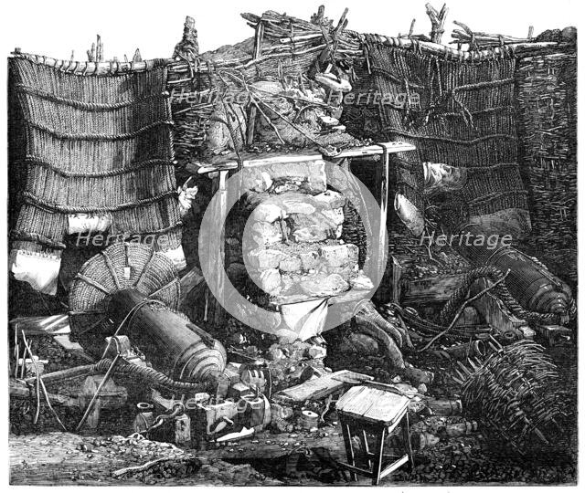 The Siege of Sebastopol - Interior of the Redan - from a photograph by Robertson, 1856.  Creator: Unknown.