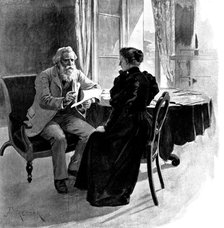 Adam Johnstone's Son: They went into the reading-room together and he shut the door, 1895. Creator: George Meisenbach.