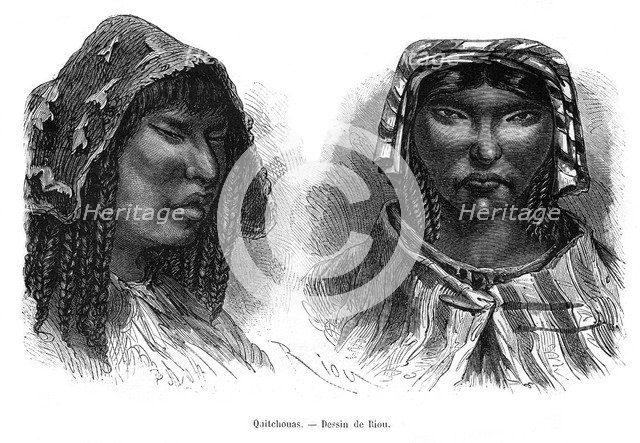 Quichua Indians, South America, 19th century. Artist: Edouard Riou