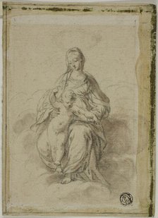 Virgin and Child Seated on Clouds, n.d. Creator: Anton Maria Zanetti.