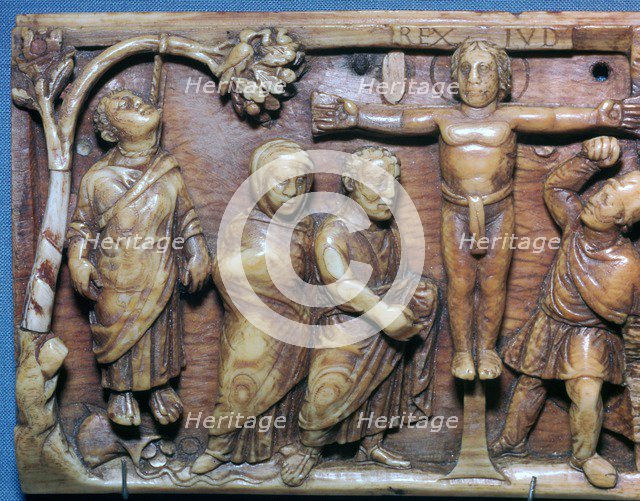 Late Roman ivory casket , Death of Judas and the Crucifixion, 5th century. Artist: Unknown