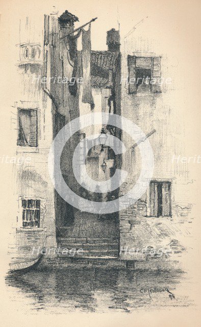 'A Street in Venice', 1895. Artist: Charles Edward Holloway.