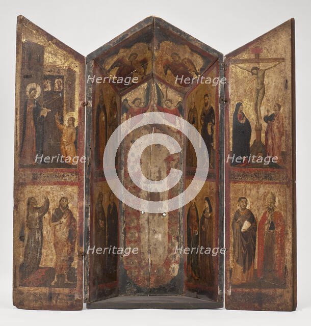 Shrine with the Crucifixion, Saints and Angels. Creator: Taddeo Gaddi.