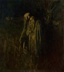 End of Life. Elderly Couple at Night, 1895-1900. Creator: Ladislav Mednyanszky.