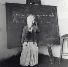 Schoolgirl in Sarajevo, Bosnia-Hercegovina, Yugoslavia, 1939. Artist: Unknown