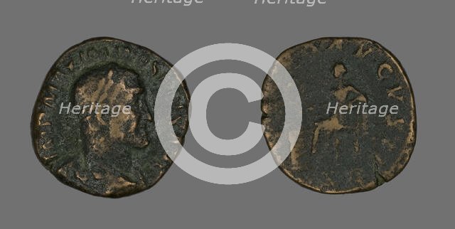 Sestertius (Coin) Portraying Emperor Maximinus, 235-236. Creator: Unknown.