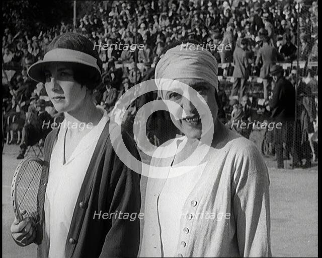 The Tennis Players Suzanne Lenglen of France and Helen Wills of the United States of America...,1926 Creator: British Pathe Ltd.