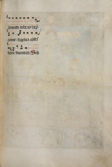 Missale: Fol. 185: Cross, Foliage & Music for Various Ordinary Prayers, 1469. Creator: Bartolommeo Caporali (Italian, c. 1420-1503).