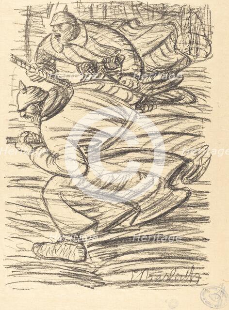The Assault, published 1915. Creator: Ernst Barlach.