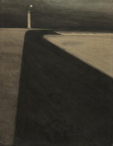 Lighthouse on the dike, 1908. Creator: Spilliaert, Léon (1881-1946).