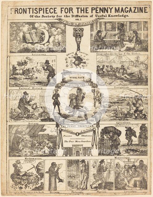Frontispiece for the Penny Magazine of the Society for the Diffusion of Knowledge: Vo, 19th cent. Creator: Unknown.