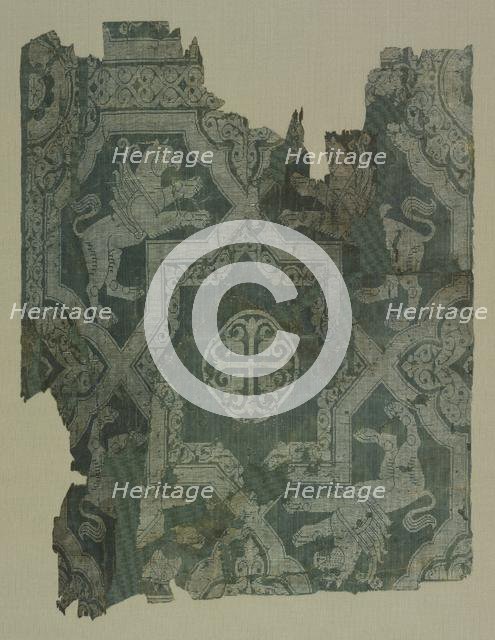 Fragment with star pattern and griffins, 950-1050. Creator: Unknown.