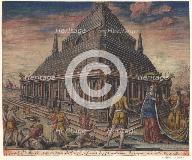 The Mausoleum at Halicarnassus (from the series The Eighth Wonders of the World) After Maarten van Heemskerck, 1572. Artist: Galle, Philipp (1537-1612)