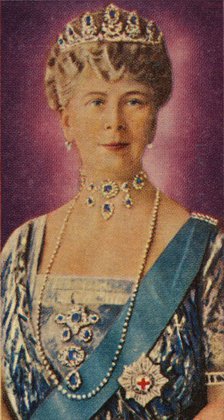 Queen Mary, consort of King George V, in court dress, 1935. Artist: Unknown.
