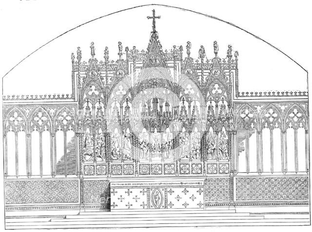 New Alabaster Screen, in Ely Cathedral, 1854. Creator: Unknown.