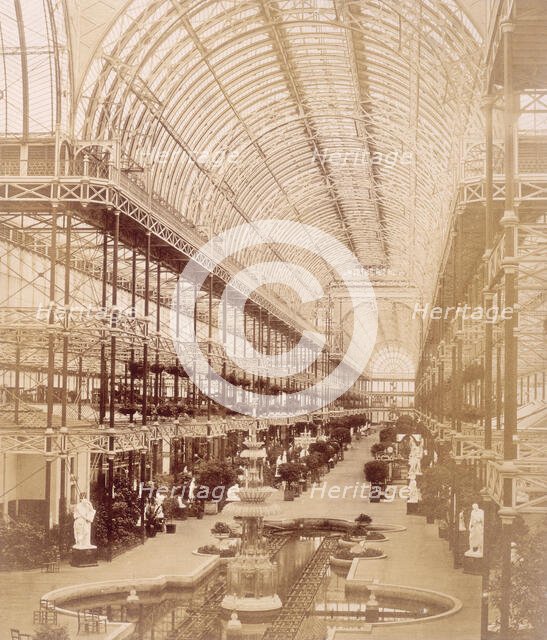 'The Nave from the South end', Crystal Palace, Sydenham, 1852-1854. Creator: Philip Henry Delamotte.