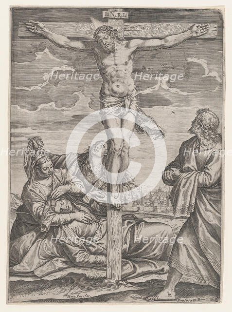 The Crucifixion, 1582. Creator: Agostino Carracci.