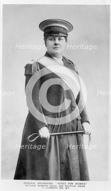 'General' Flora Drummond, 1907. Artist: Unknown