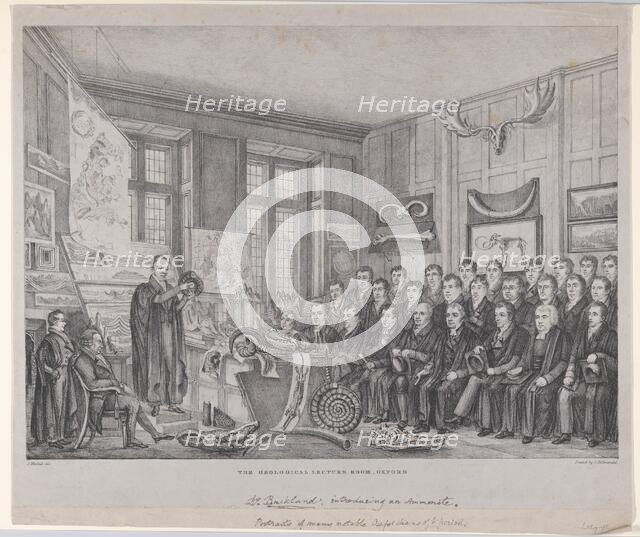 The Geological Lecture Room, Oxford: Dr. William Buckland Lecturing on February 15, 182..., 1823-30. Creators: Nathaniel Whittock, Charles Joseph Hullmandel.
