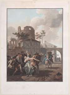 The Brawl (La Rixe), ca. 1792. Creator: Charles-Melchior Descourtis.