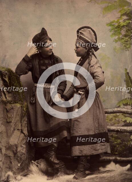 Two Sami women, 1890-1900.  Creator: Helene Edlund.
