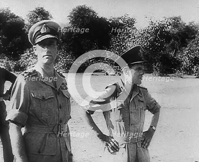 Louis Mountbatten and Colonel Orde Wingate, 1943. Creator: British Pathe Ltd.